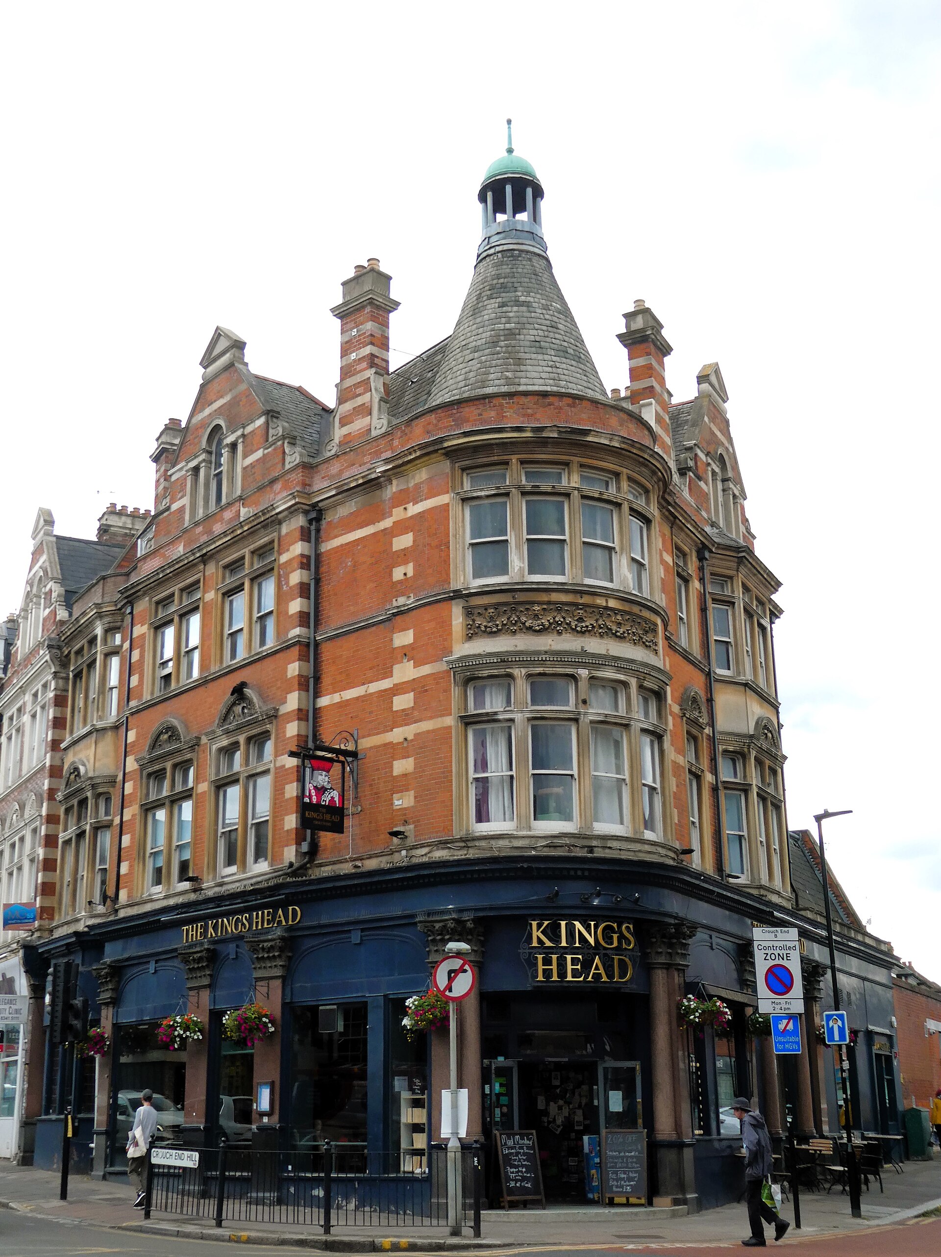 The King's Head pub on Crouch End Hill, photographed in 2025.
