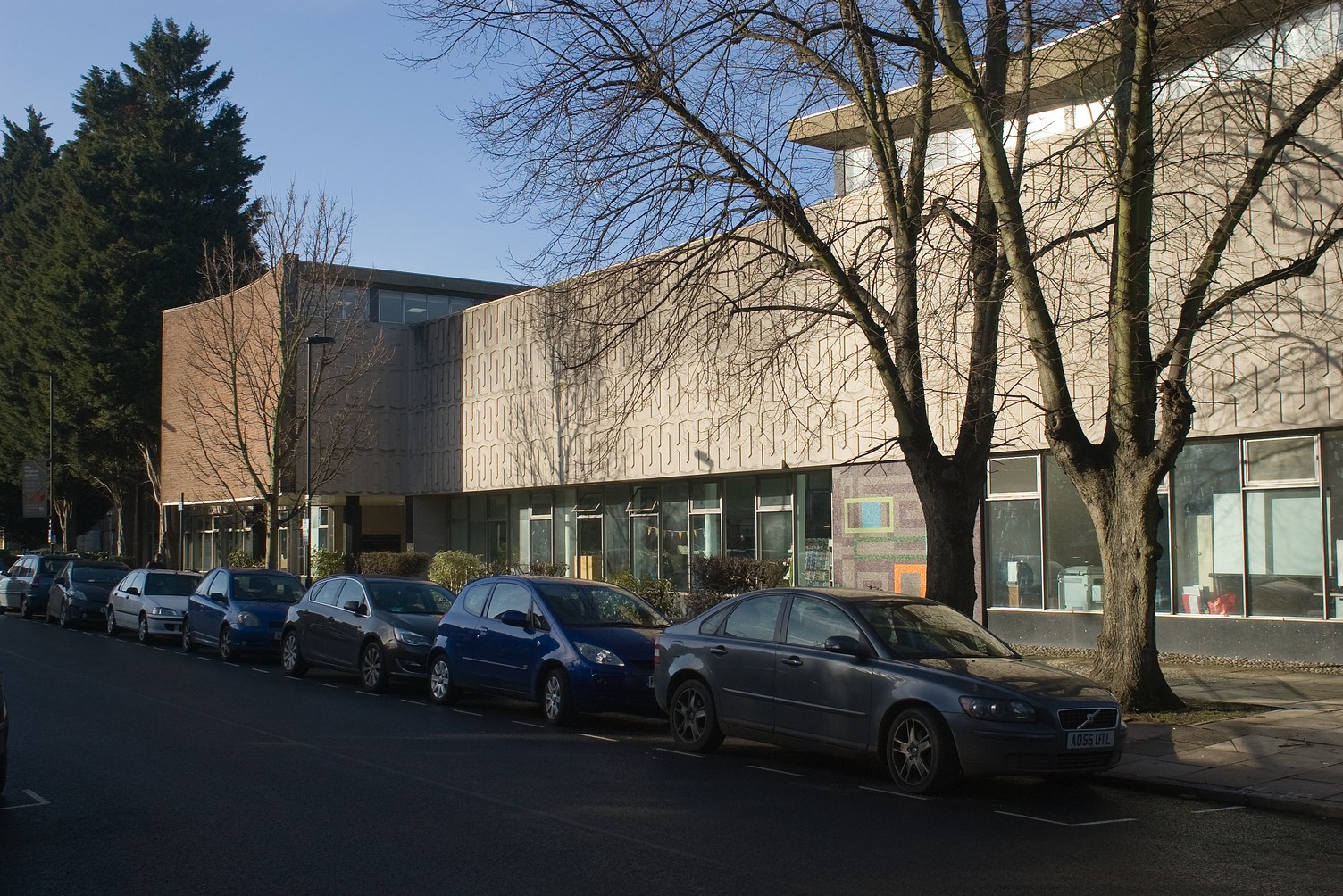 Hornsey Library in Crouch End, showing the concrete roof structure requiring repair.
